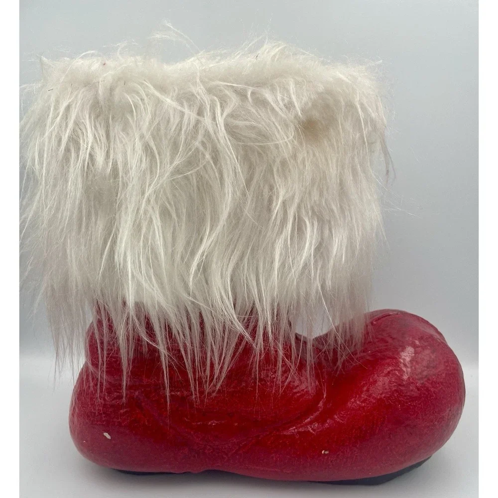 Vintage Paper Mache Large Santa Boot 11